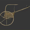 Ancient Golden Carriage Model With Ornate Design And Decorative Wheels