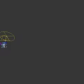 3D Character Design Of Humanoid Creature In Purple Yellow Traditional Costume With Open Arms