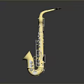 Golden Saxophone Musical Instrument With Shiny Surface And Modern Design