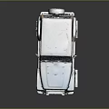 Vintage Green Jeep With Snow Covered Roof And Brown Soft Top