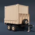 Functional Transport Vehicle With Enclosed Cargo Container And Multiple Wheels 3d model