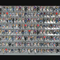 Crowd of Diverse People Figurines in Staircase Tiered Display Setup with Various Poses and Outfits