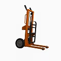 Orange Manual Hydraulic Forklift Industrial Equipment With Black Handles And Wheels