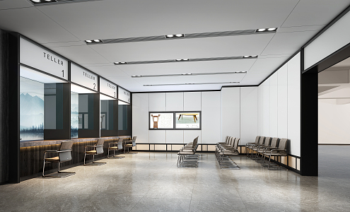 Modern Hall Office Hall 3d model