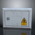 Sturdy Computer Power Supply Metal Case With Warning Label And 220V Marking 3d model