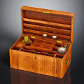 Wooden Storage Box With Open Lid And Multiple Compartments For Small Items 3d model
