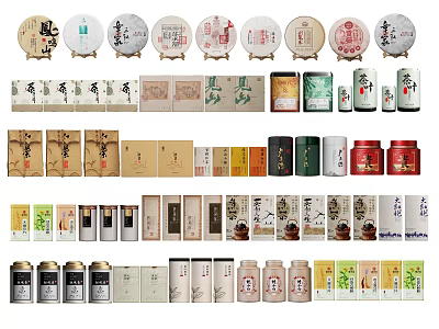 Various Traditional Design Household Products With Different Packaging Shapes And Colors 3d model