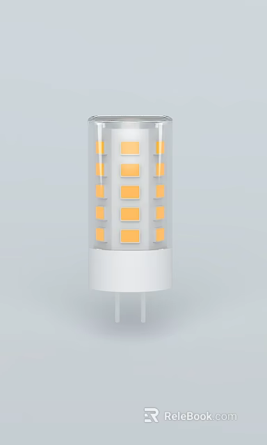 Bright White Base LED Bulb With Yellow Chips And Clear Cover Design 3d model 