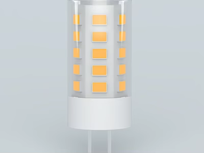 Bright White Base LED Bulb With Yellow Chips And Clear Cover Design 3d model