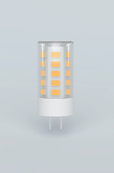 Bright White Base LED Bulb With Yellow Chips And Clear Cover Design 3d model