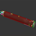 Military Cylindrical Weapon With Yellow Tip Metal Body Functional Rear Section And Tactical Design