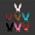 Colorful Vibrant Rabbit Ear Masks In Various Colors For Party Decorations