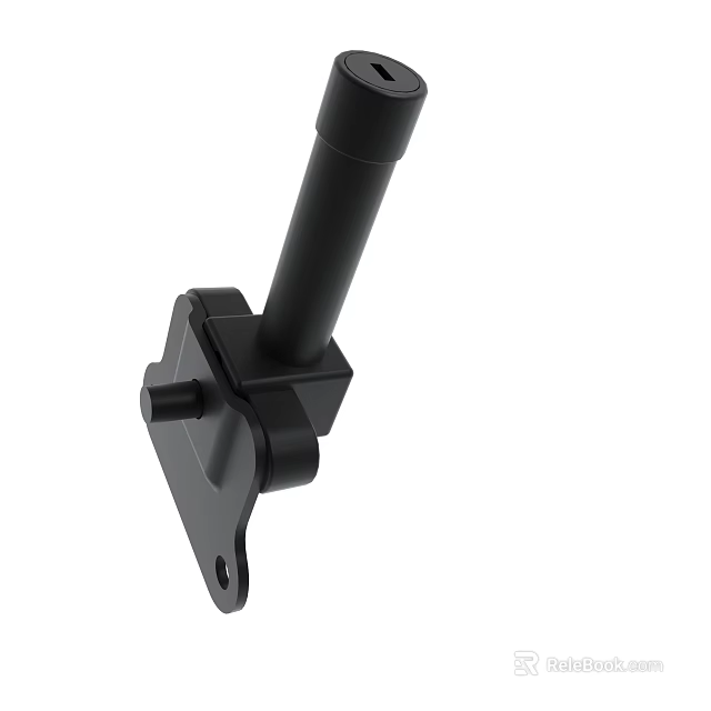 Durable Black Metal Bracket With Stable Base And Vertical Rod For Mounting 3d model 