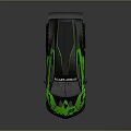 SCG 003S Green Black Race Car with Aerodynamic Design and Rear Wing