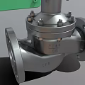 Industrial Control Valve Featuring Green Actuator Metal Flange Body And Pressure Gauges