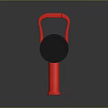 Red Handle Handheld Household Tool with Dark Cylindrical Metal Body for Daily Use