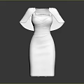 White Slim Fit Women's Dress With Elegant Shawl Design And Classic Style