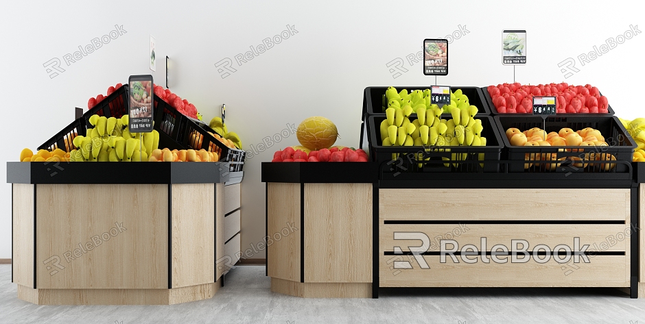 Modern shelf fruit container display rack model