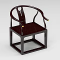 Dark Colored Armchair with Curved Armrests and Golden Accents on Square Base in Traditional Design