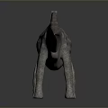 Detailed 3D Dinosaur Model With Long Neck Tail And Spotted Body On Gray Background
