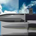 Tactical Military Weapon With Sharp Steel Blade And Black Handle