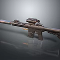 High Quality Modern Tactical Rifle With Scope Suppressor And Metallic Finish