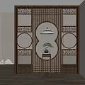 New Chinese Style Screen Partition Screen Partition 3d model