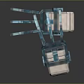 Detailed Blue White Mechanical Creature Featuring Tentacle Appendages In 3D Render Design