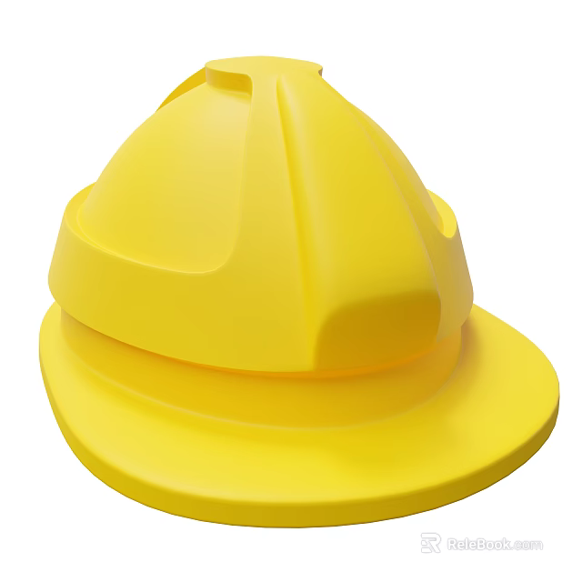 Yellow Hard Hat For Construction Safety With Protective Design And Durable Material 3d model