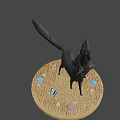 Mystical Feline Like Creature With Glowing Eyes And Butterfly In Dark Background