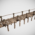 Wooden bridge deck 3d model