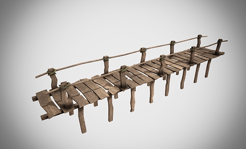 Wooden bridge deck 3d model