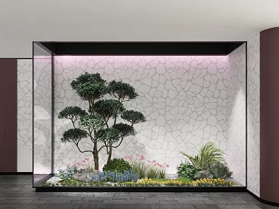 Modern Garden Sketches Plant Combination Flowers and Plants Mani Grass 3d model