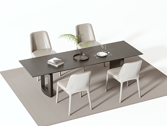 Dining table and chair combination 3d model