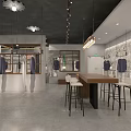 XMILA Clothing Store with Mannequins Display Plants Lighting And Shiny Floor