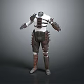 Spiked Mechanical Armor With Leather Details For 3D Character Model Design 3d model