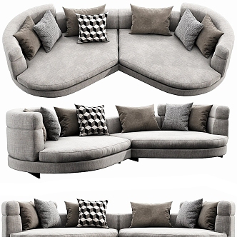 Modern Multi-Person Sofa Two-Person Sofa Casual Sofa Living Room Sofa Leather Sofa Corner Sofa 3d model