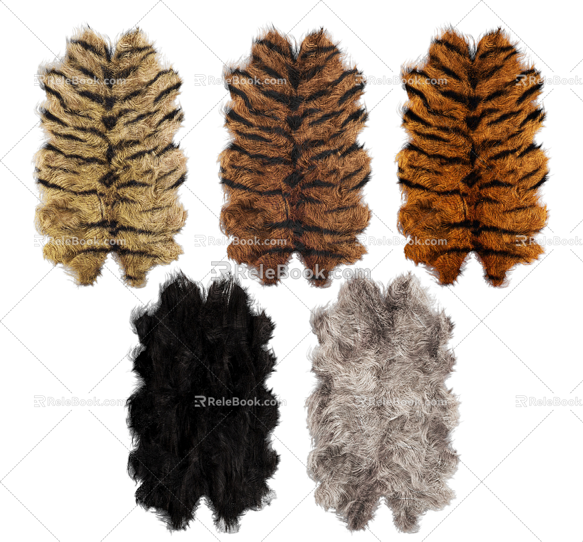 Modern Shape Carpet Animal Fur Pile Carpet 3d model