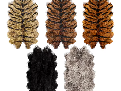 Modern Shape Carpet Animal Fur Pile Carpet 3d model
