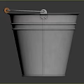 Sturdy Silver Metal Bucket With Wooden Handle Essential Household Item For Daily Use