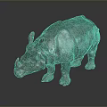 Lifelike Rhinoceros Sculpture With Metallic Texture Detailed Craftsmanship And Decorative Design