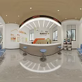 Modern Government Service Hall With Multiple Service Windows And Convenience Service Center Seats