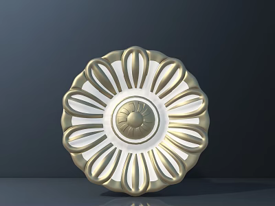 Road Infrastructure With Golden White Floral Circular Decorative Design Element 3d model