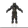 Futuristic Armored Warrior Character With Metallic Armor Gold Accents And Blue Luminous Details