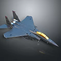 Detailed Gray Fighter Jet Model With Yellow Cockpit And Wing Insignia