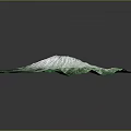 Garden Landscape 3D Circular Model with Green Vegetation and White Mountain Peak