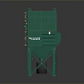 Green Industrial Equipment With Multiple Green Domes Yellow Fasteners And Supporting Legs