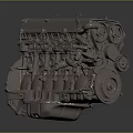 Metallic Automotive Engine With Multi Cylinder Structure And Mechanical Components