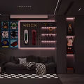 Modern Gaming Room Interior With Gaming Chairs And Dual Monitors