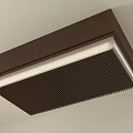 Modern Rectangular Ceiling Light With Dark Brown Frame Grid Pattern Design and White Light Strip